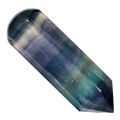 Banded Rainbow Fluorite Crystal Massage Wand (Extra Grade)