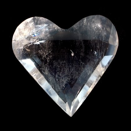 Beautiful Quartz Faceted Polished Heart ~50mm