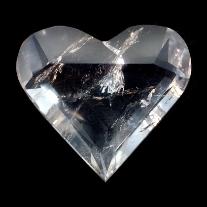 Beautiful Quartz Faceted Polished Heart ~55mm