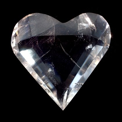 Beautiful Quartz Faceted Polished Heart ~56mm