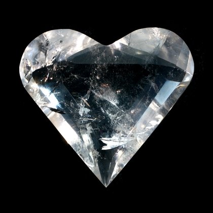 Beautiful Quartz Faceted Polished Heart ~62mm