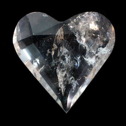 Beautiful Quartz Faceted Polished Heart ~65mm