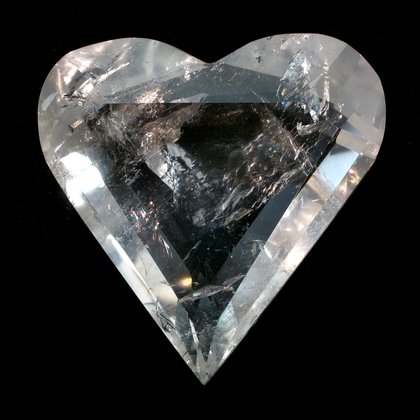 BEAUTIFUL Quartz Faceted Polished Heart ~65mm