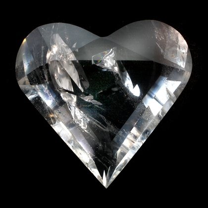 BEAUTIFUL Quartz Faceted Polished Heart ~66mm