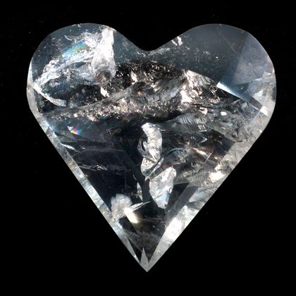 Beautiful Quartz Faceted Polished Heart ~70mm
