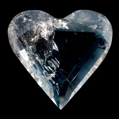 BEAUTIFUL Quartz Faceted Polished Heart ~70mm