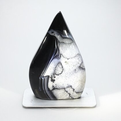 Black Agate Crystal Flame ~90x58mm