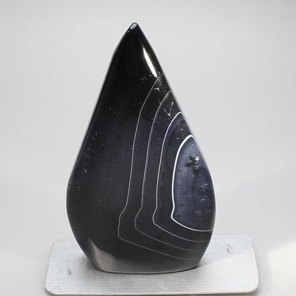 Black Agate Crystal Flame ~91x52mm