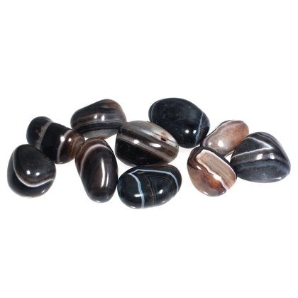 Black Agate Tumble Stones (20-25mm)