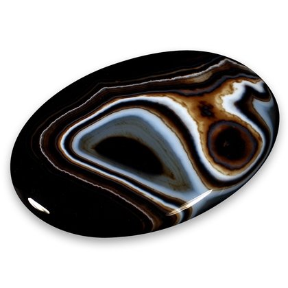Black Banded Agate Palmstone (Extra Grade) ~70 x 50mm