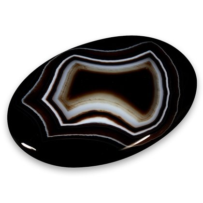 Black Banded Agate Palmstone (Extra Grade) ~70 x 50mm