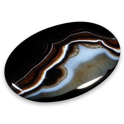 Black Banded Agate Palmstone (Extra Grade) ~70 x 50mm