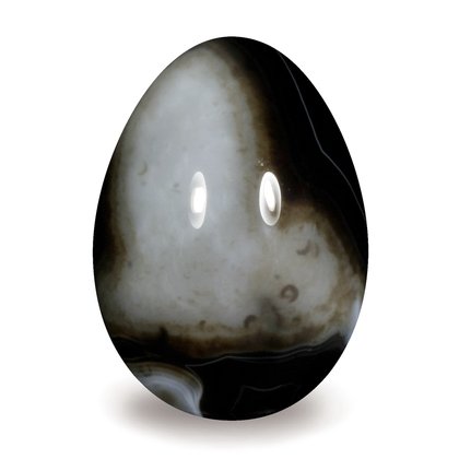 Black Banded Onyx Crystal Egg ~45mm