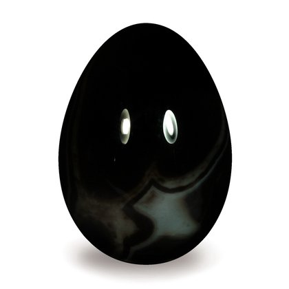 Black Banded Onyx Crystal Egg ~45mm