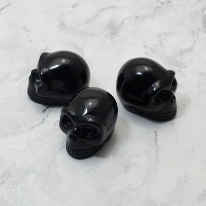 Black Obsidian Crystal Skull ~3cm
