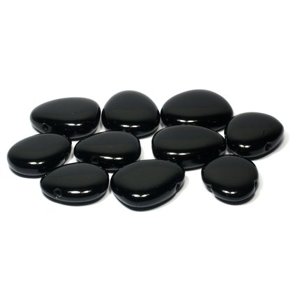 Black Obsidian Drilled Tumble Stone