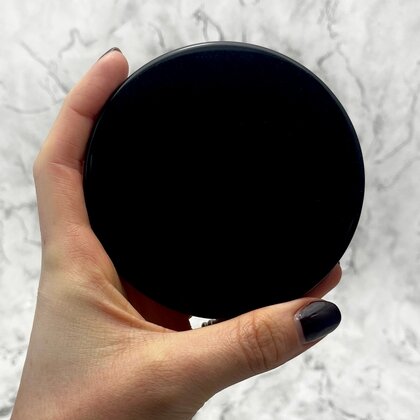 Obsidian Crystal Scrying Mirror W/Cherry Wood Box Moon Mushrooms W/Live Edge, Di - Foto 4