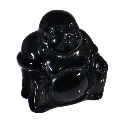 Black Obsidian Sitting Buddha Statue