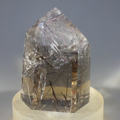 Black Rutile Smoky Quartz Polished Point ~37 x 25mm
