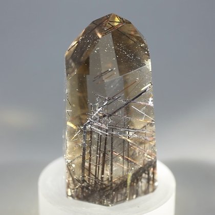 Black Rutile Smoky Quartz Polished Point ~4.5 x 2.5cm