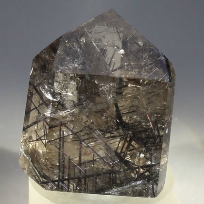 Black Rutile Smoky Quartz Polished Point ~41 x 34mm