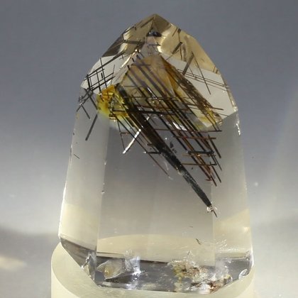 SPIRITUAL Black Rutile Smoky Quartz Polished Point ~43 x 32mm