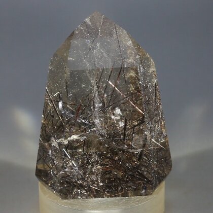 Black Rutile Smoky Quartz Polished Point ~48 x 35mm