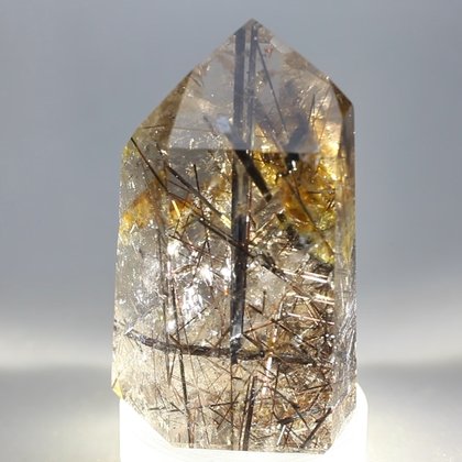 SPIRITUAL Black Rutile Smoky Quartz Polished Point ~5.5 x 3.5cm