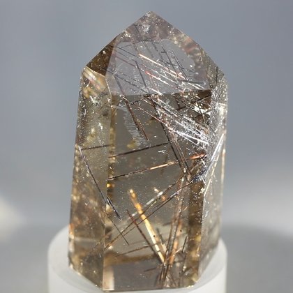 Black Rutile Smoky Quartz Polished Point ~5 x 3 cm