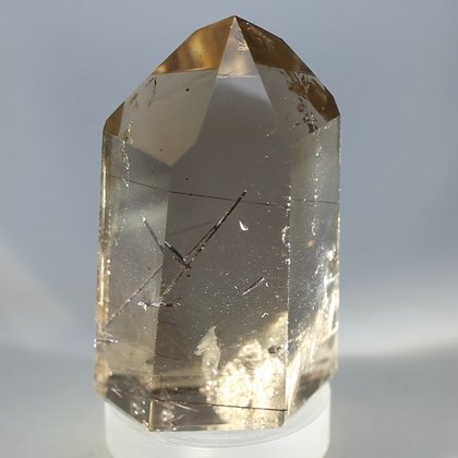 Black Rutile Smoky Quartz Polished Point ~6 x 3.5cm