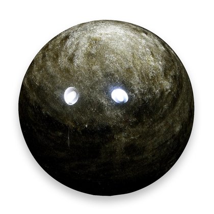 Black Sheen Obsidian Crystal Sphere  ~5.8cm
