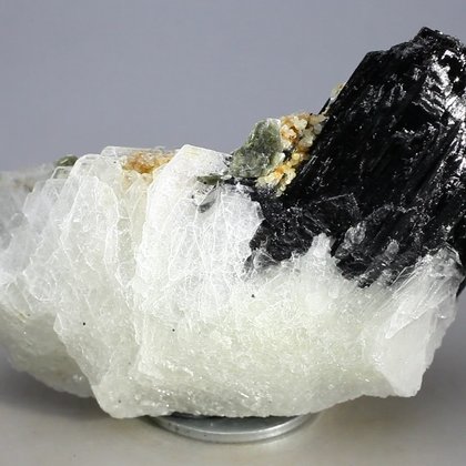 Black Tourmaline with Cleavelandite Mineral Specimen ~85mm