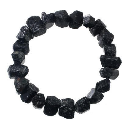 Black Tourmaline Unpolished Nugget Bracelet