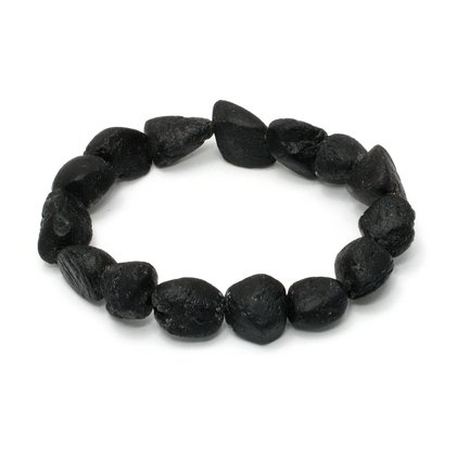 Black Tourmaline Unpolished Nugget Bracelet