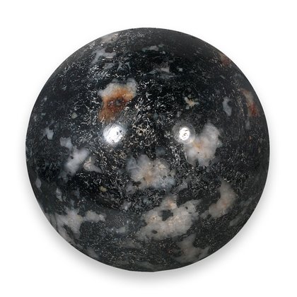 Black Tourmaline with White Quartz Crystal Sphere ~6.5cm