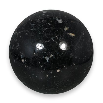 Black Tourmaline with White Quartz Crystal Sphere ~6.5cm