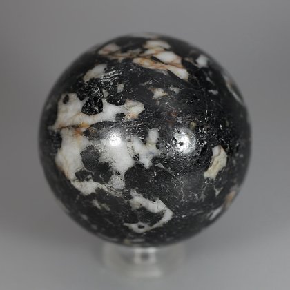 Black Tourmaline with White Quartz Crystal Sphere ~6.5cm