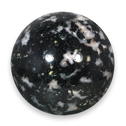 Black Tourmaline with White Quartz Crystal Sphere ~6.5cm