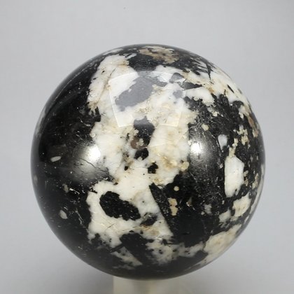 Black Tourmaline with White Quartz Crystal Sphere ~62mm
