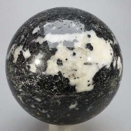 Black Tourmaline with White Quartz Crystal Sphere ~69mm