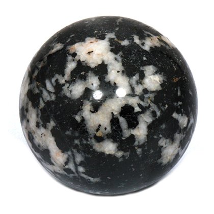 Black Tourmaline with White Quartz Sphere ~7cm