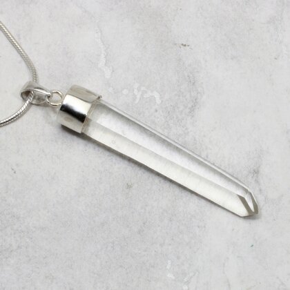 Blades of Light Quart Point Healing Crystal 925 Silver Pendant ~43mm