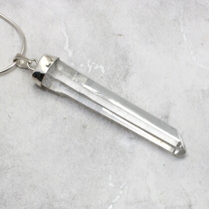 Blades of Light Quart Point Healing Crystal 925 Silver Pendant ~50mm