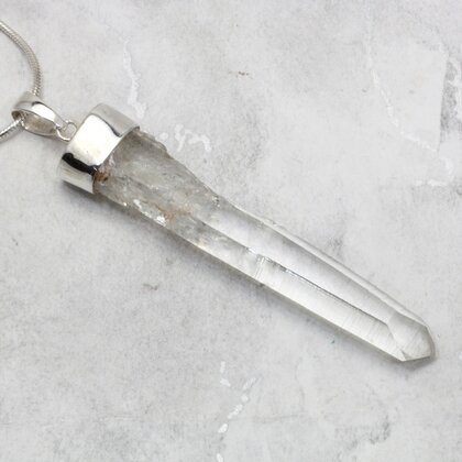 Blades of Light Quart Point Healing Crystal 925 Silver Pendant ~59mm