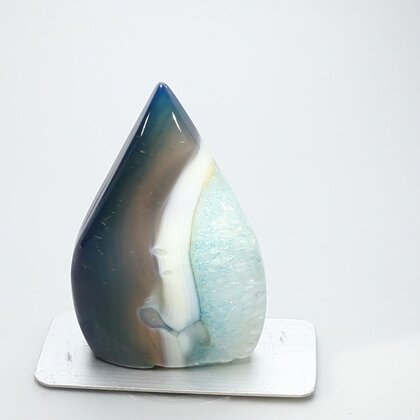 Blue Agate Crystal Flame ~80x52mm