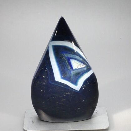 Blue Agate Crystal Flame ~99x59mm