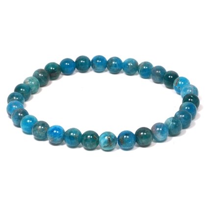 Premium Blue Apatite 6mm Round Bead Bracelet