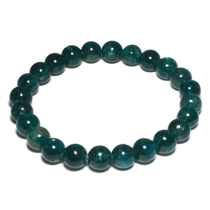 Blue Apatite 8mm Round Bead Bracelet