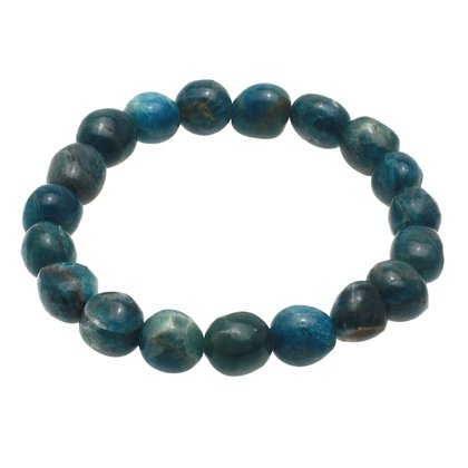 Blue Apatite Crystal Bead Bracelet