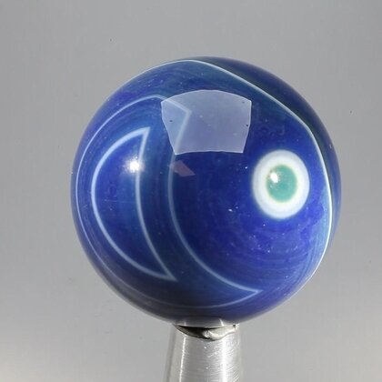 Blue Banded Agate Crystal Sphere ~35mm